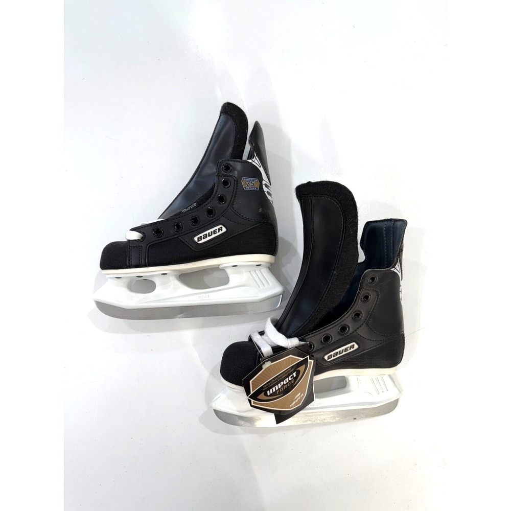 Bauer Impact 100 Ice Hockey Skates Youth Kids Size 12D Size L Tuuk Blades NEW